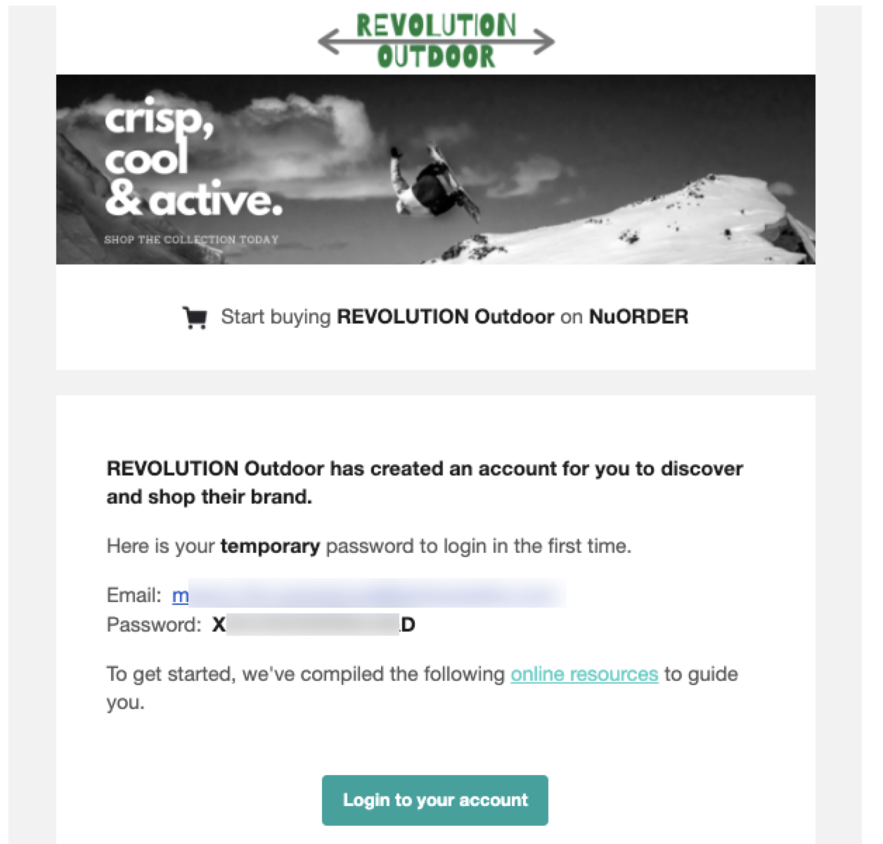 Image of an example buyer user email.
