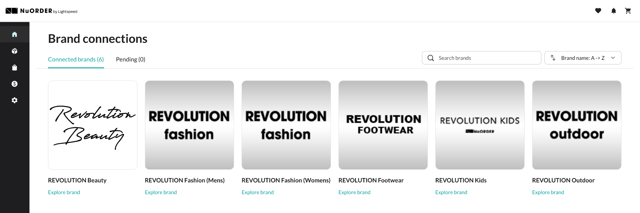 Image of the Brand connections page.