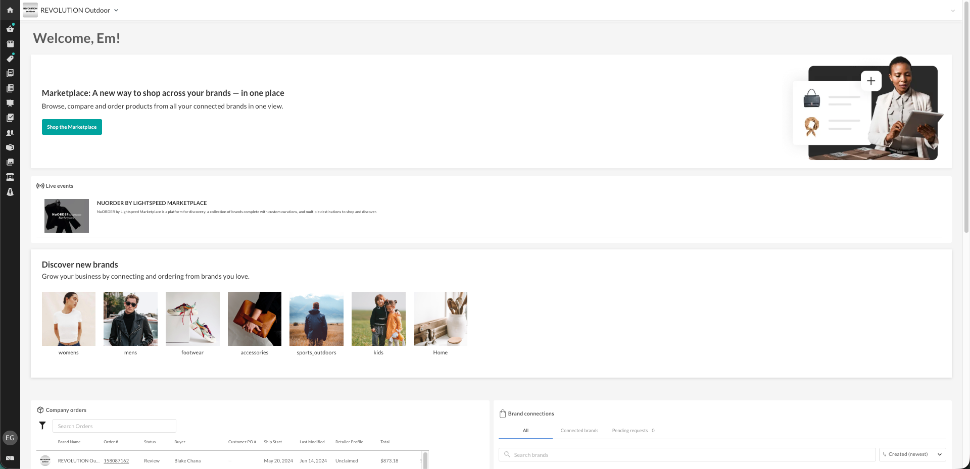 Image of the old buyer dashboard.