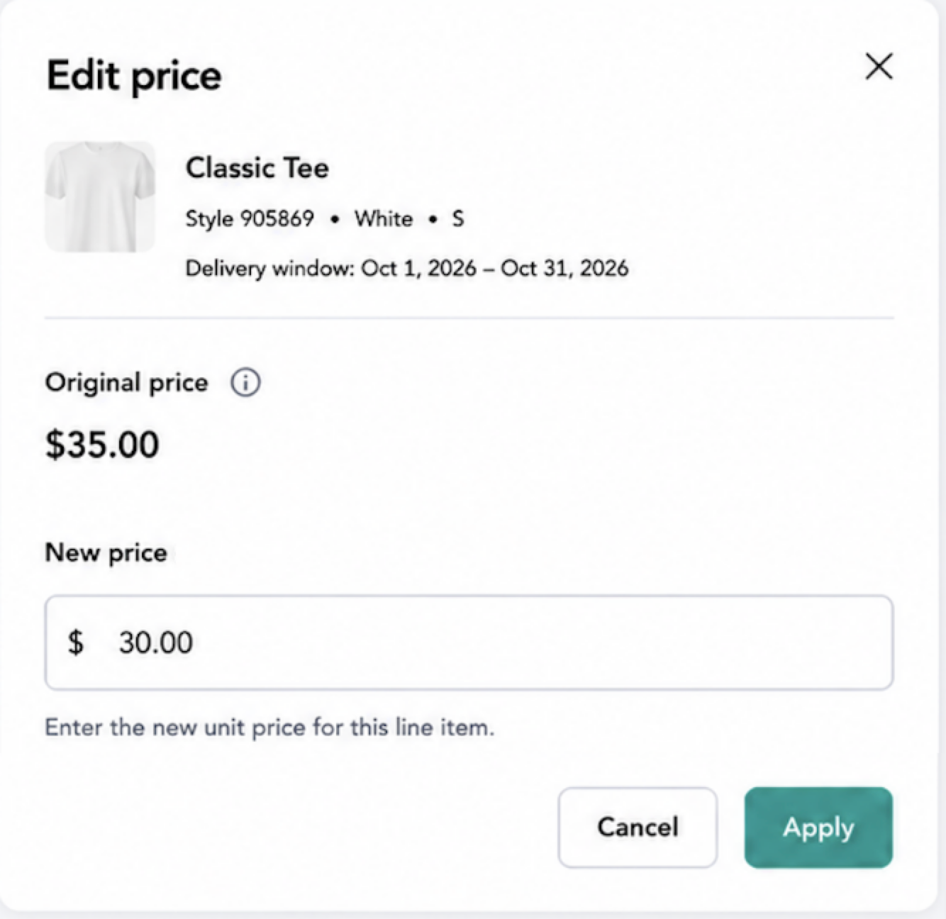 Image of Edit price.