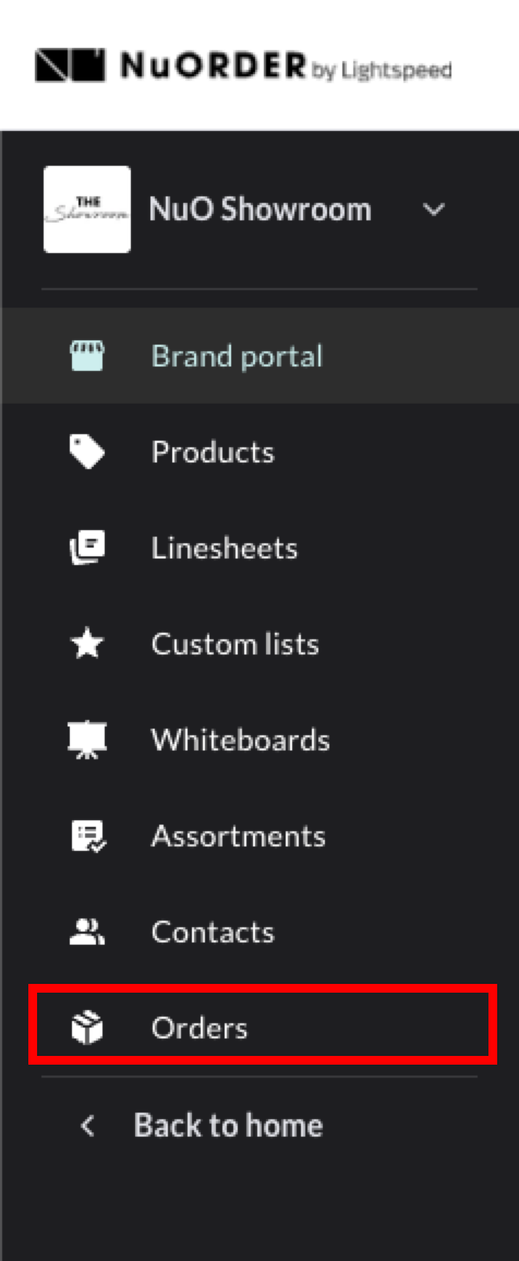 Image of a brand portal menu.