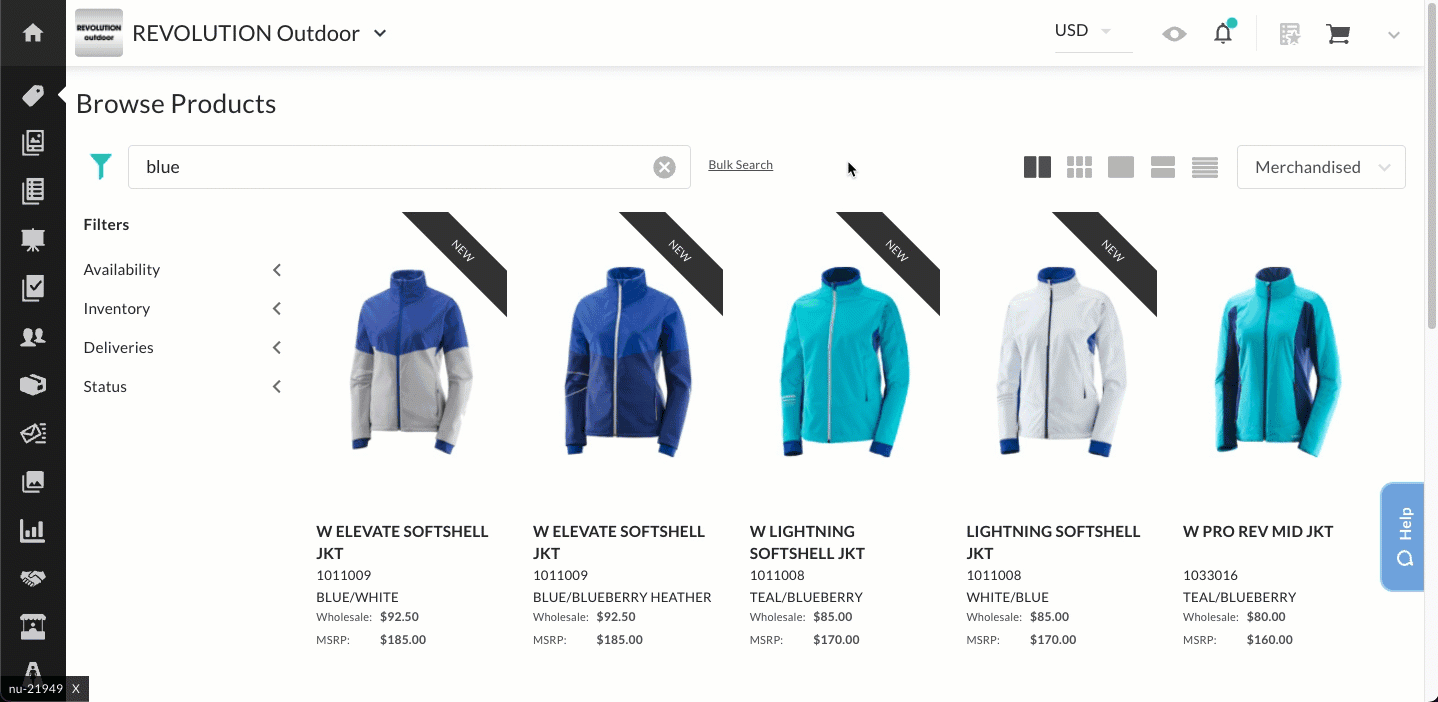 Hover your mouse over a product image to see a second image of the product.