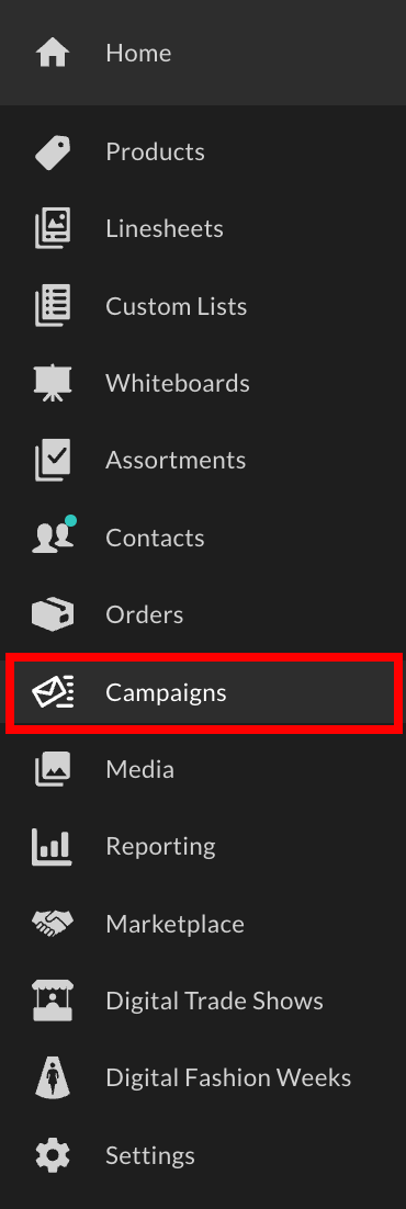 Access Campaigns from the left navigation menu.