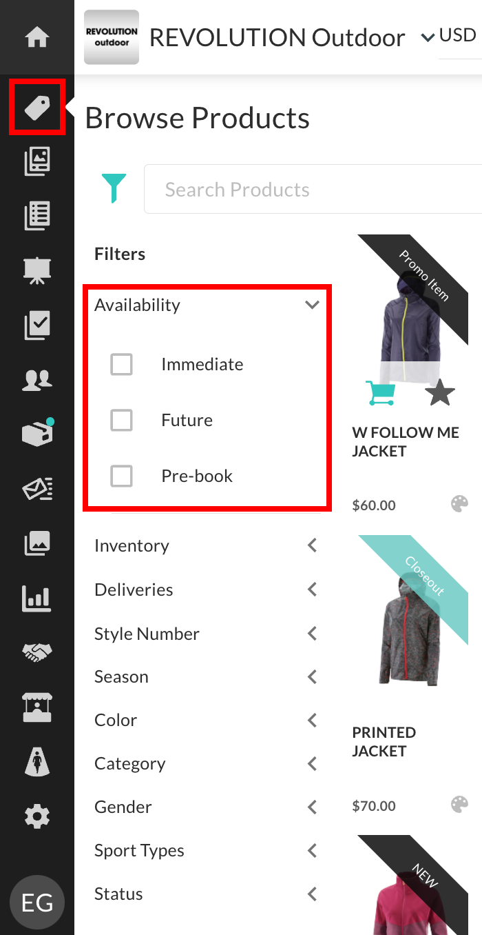 Hide availability filter in product gallery disabled.