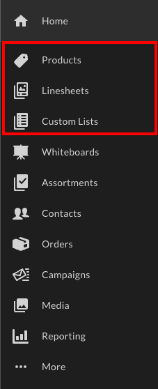 Left navigation menu.