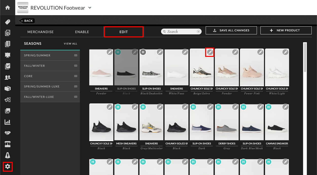 Product Gallery in Brand Admin.
