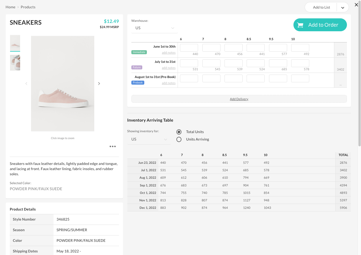 Product details.