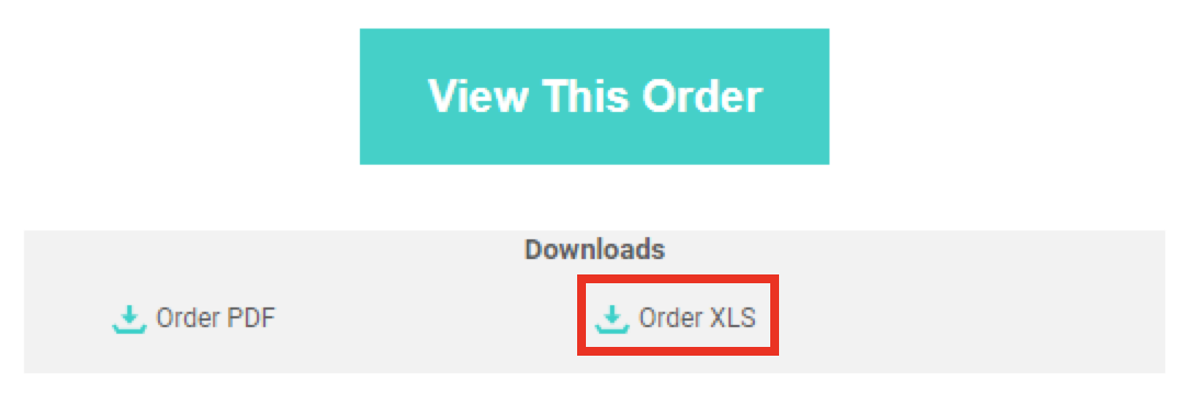 Order XLS from an order confirmation email.
