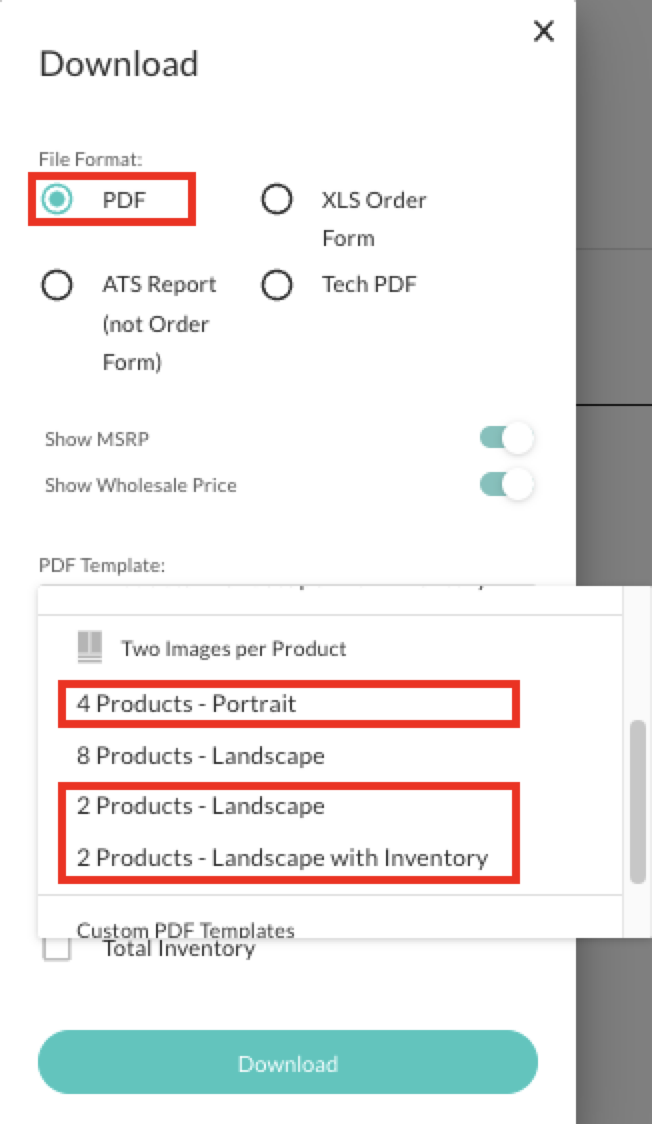 Export PDF selections.