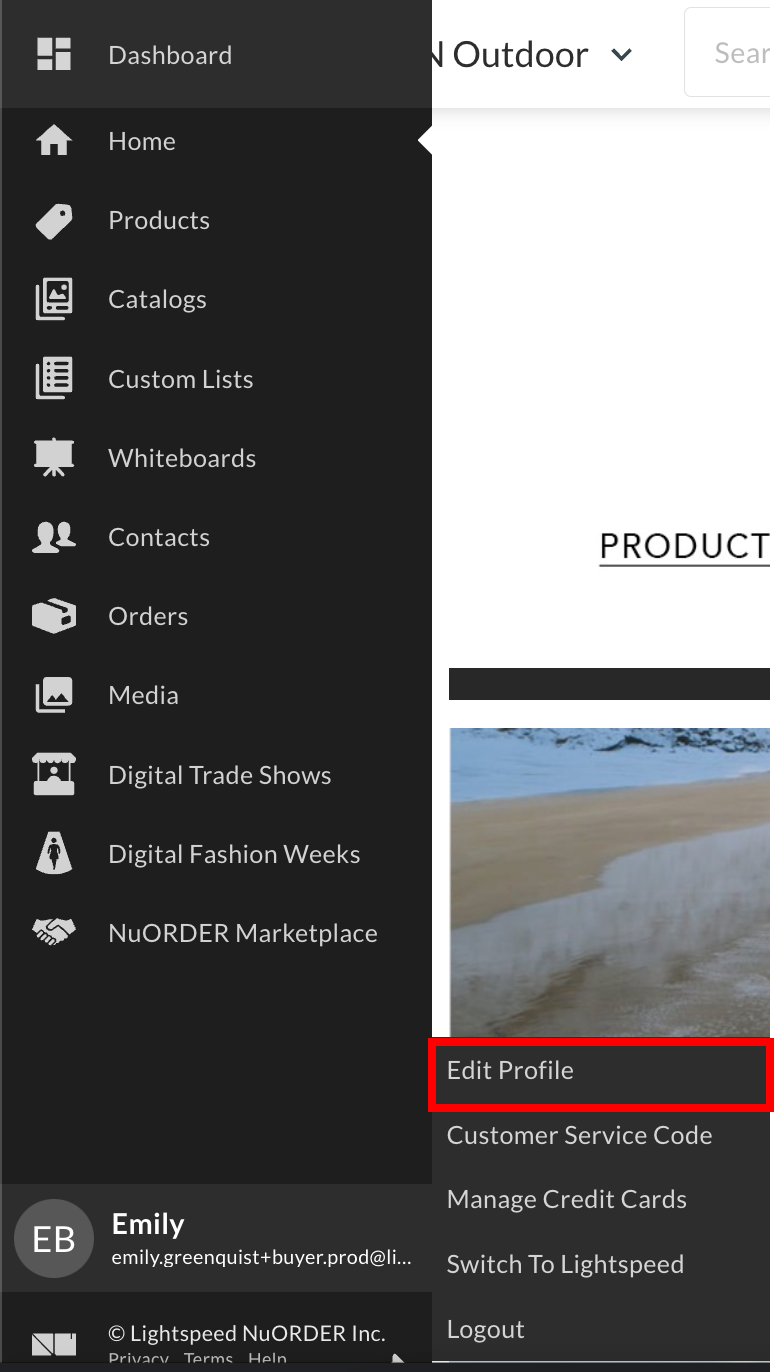 Edit Profile.
