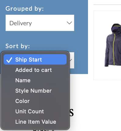 Sort by in Order Details.