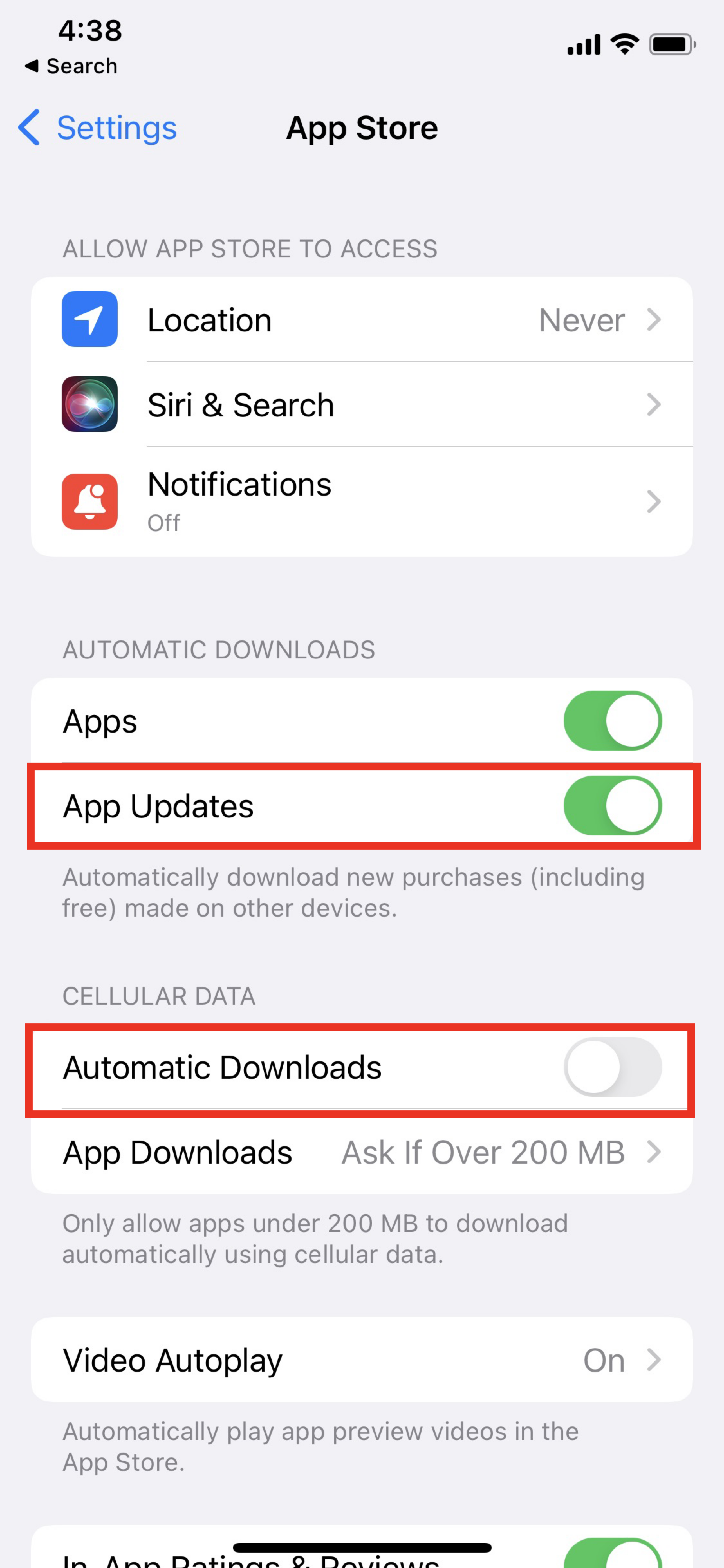 App updates.