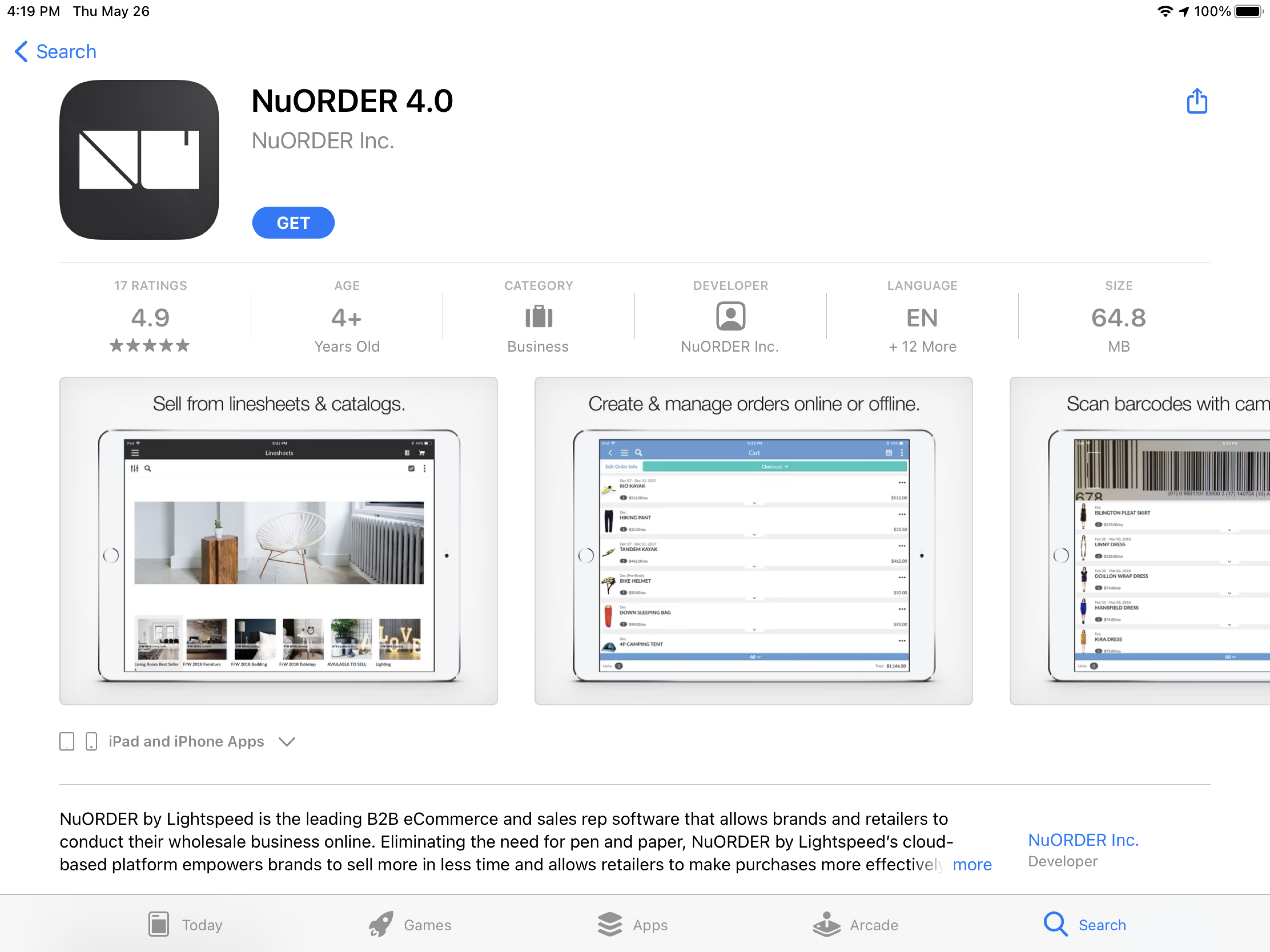 Mobile 4.0 on iPad.