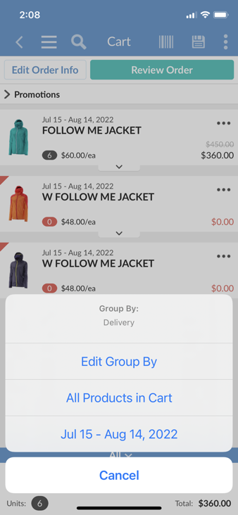 Adjust the Group by selection.