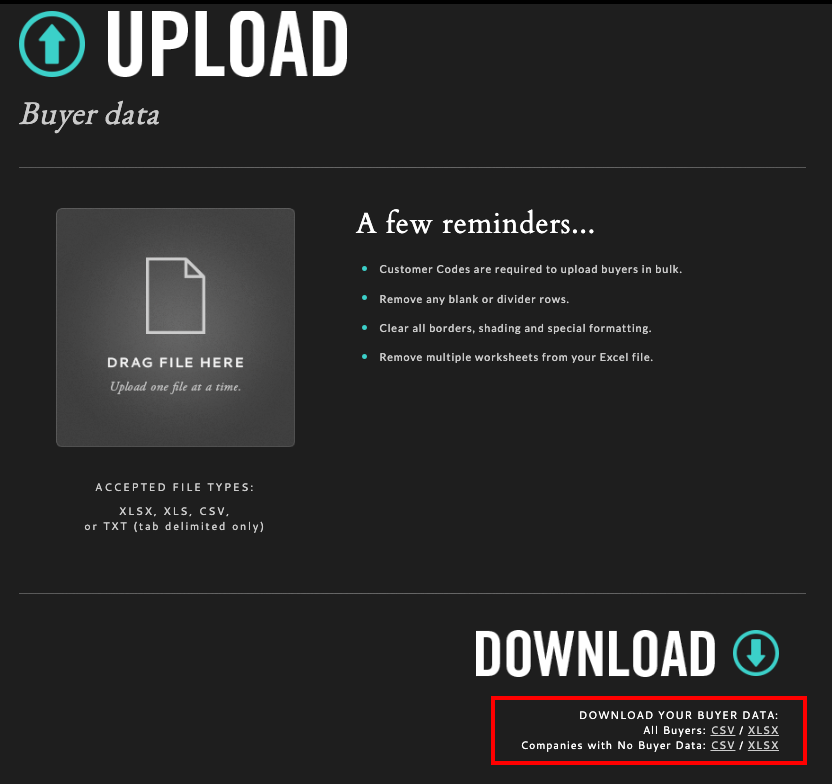 Download buyer data.
