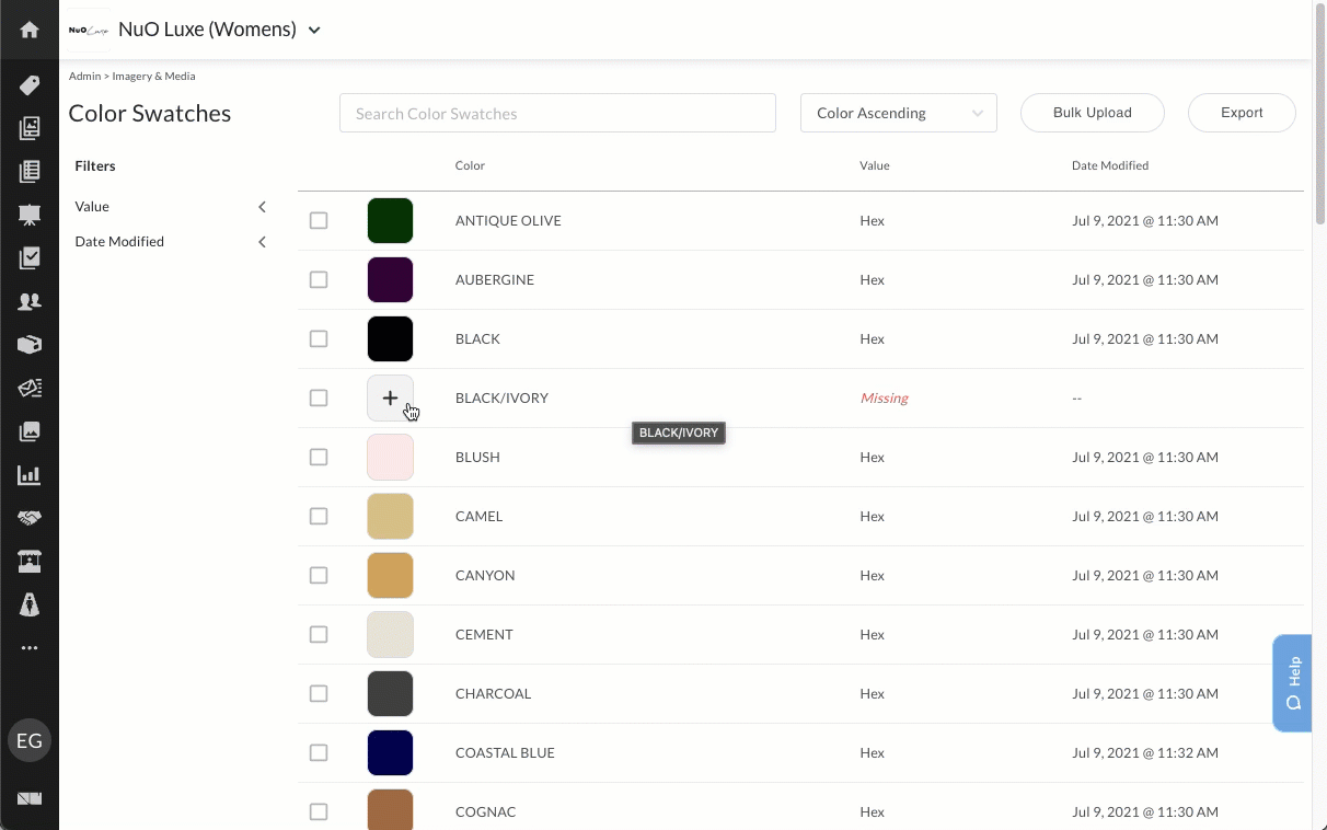 Upload a swatch image.