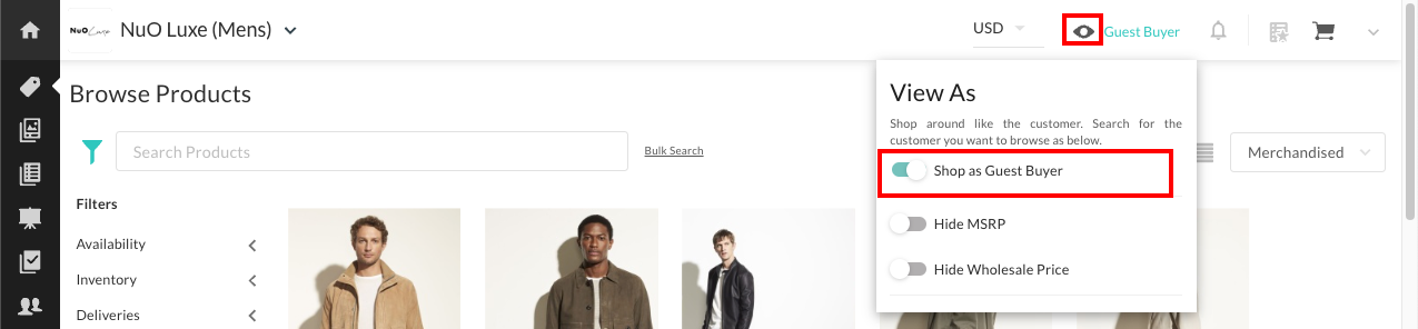 Shop as a guest buyer.