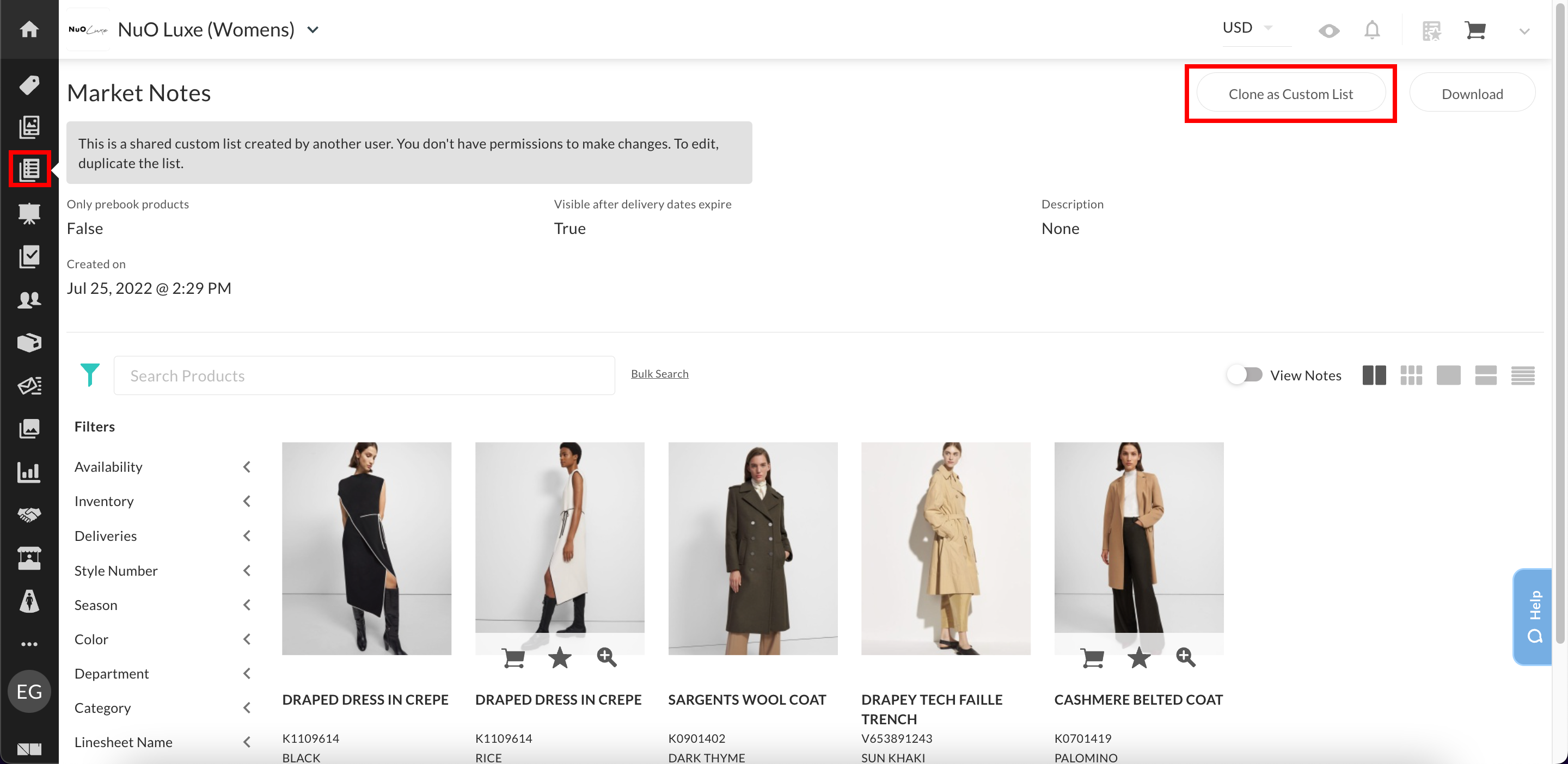 Clone a Custom List option 2.