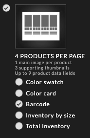 Barcode selection.