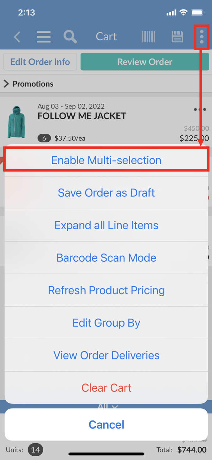 Enable multi-selection.