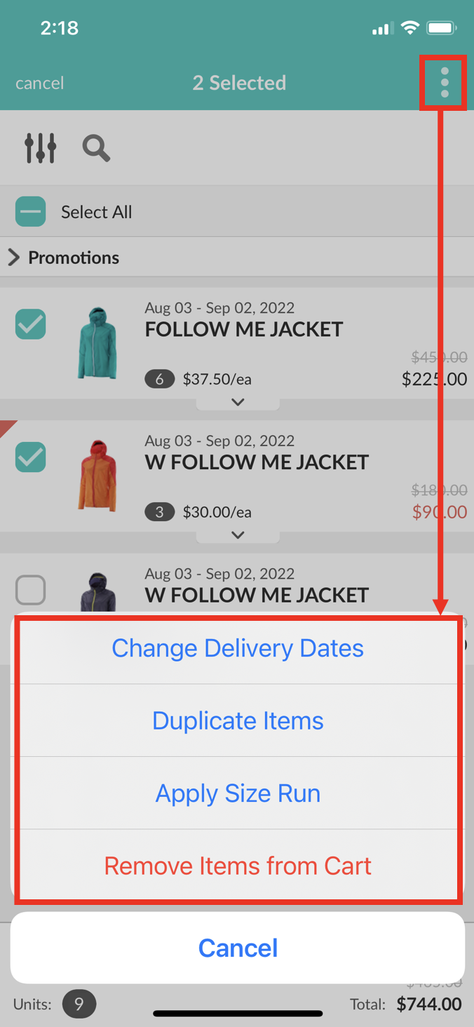 Bulk actions.