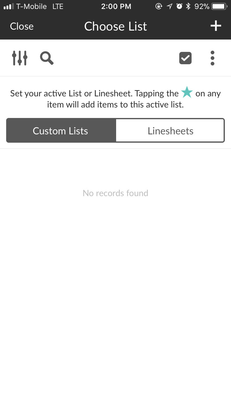 Select a list.