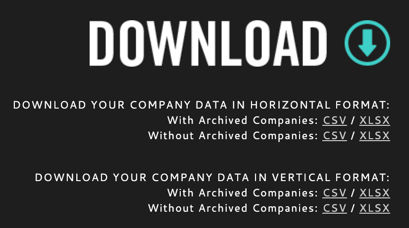 Download company data.