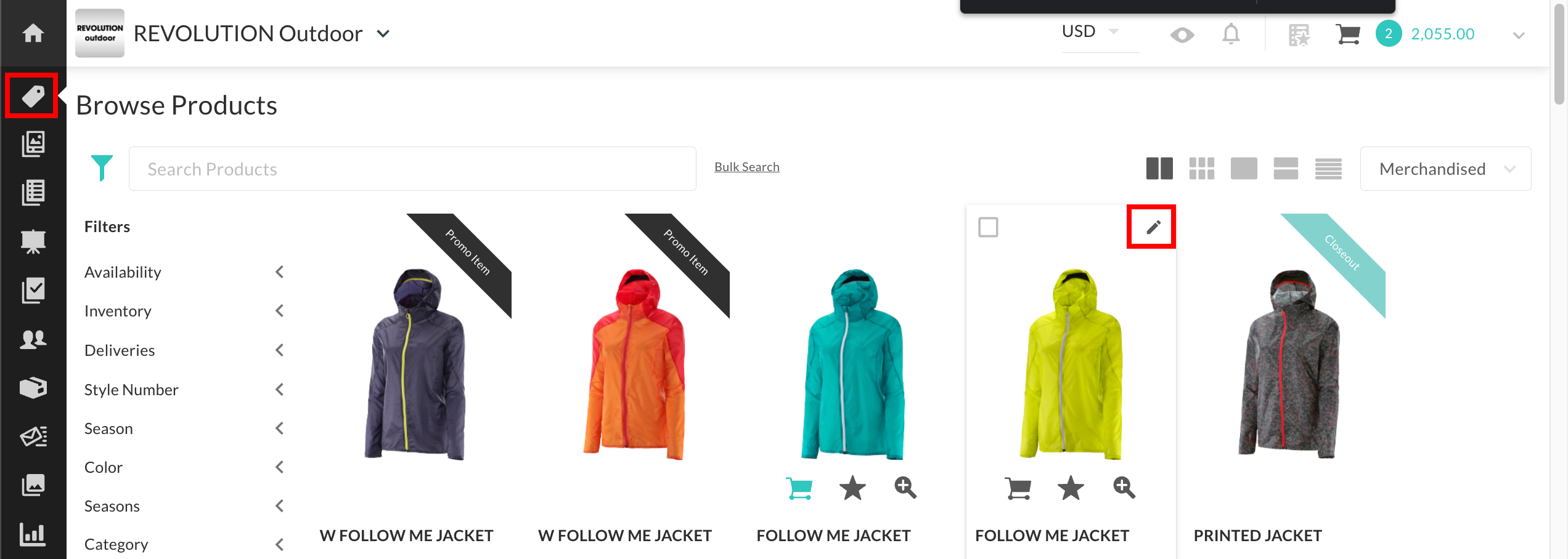 Edit a product.