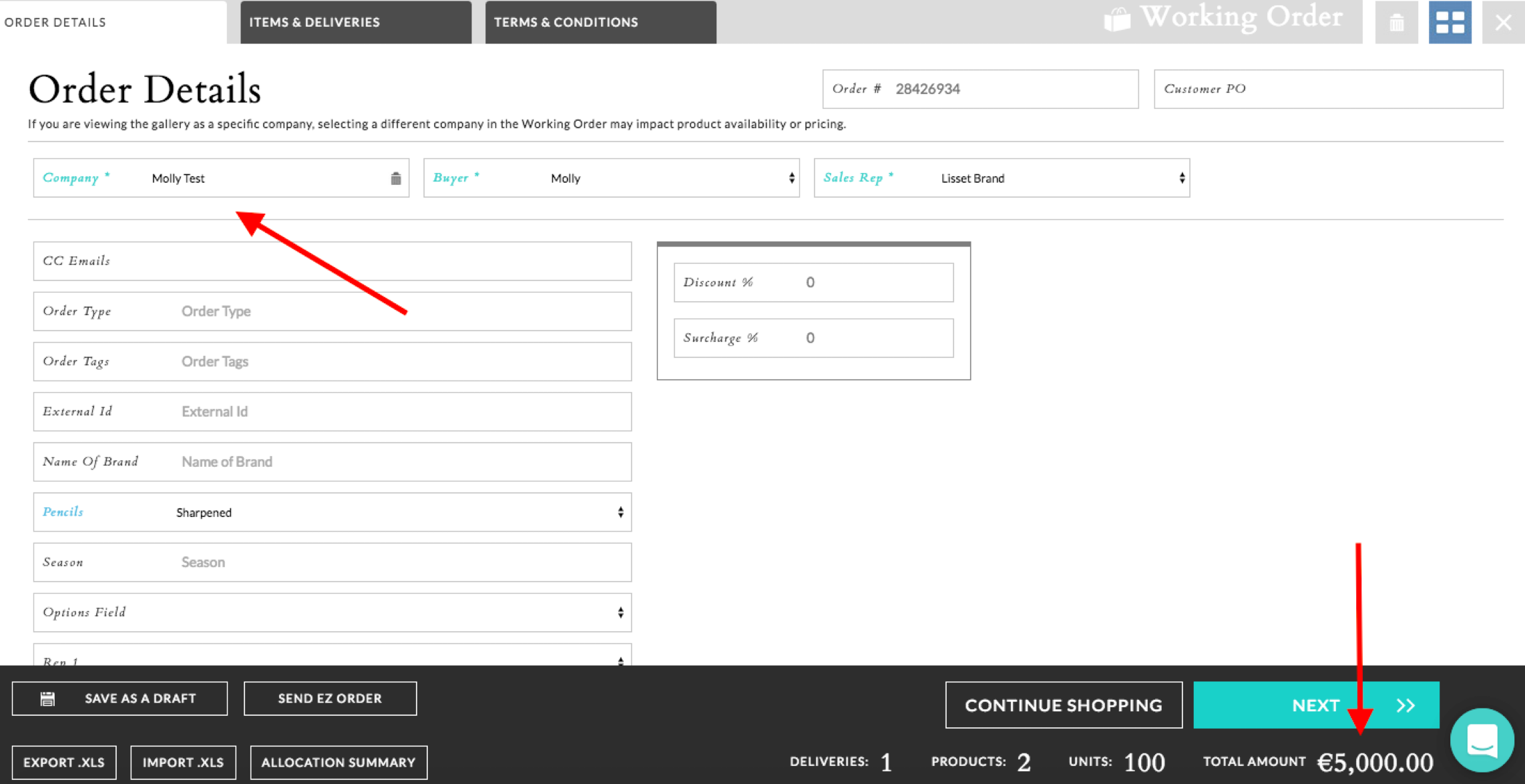 Currency on an order is tied to the company.
