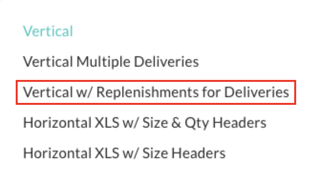 Order export template configuration