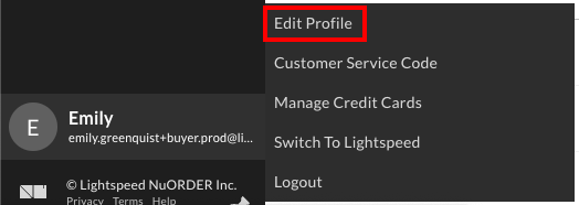 Edit Profile.