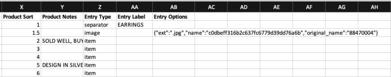 Example rows.